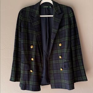 Ralph Lauren Plaid Blazer in Green and Blue